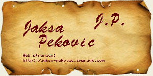 Jakša Peković vizit kartica
